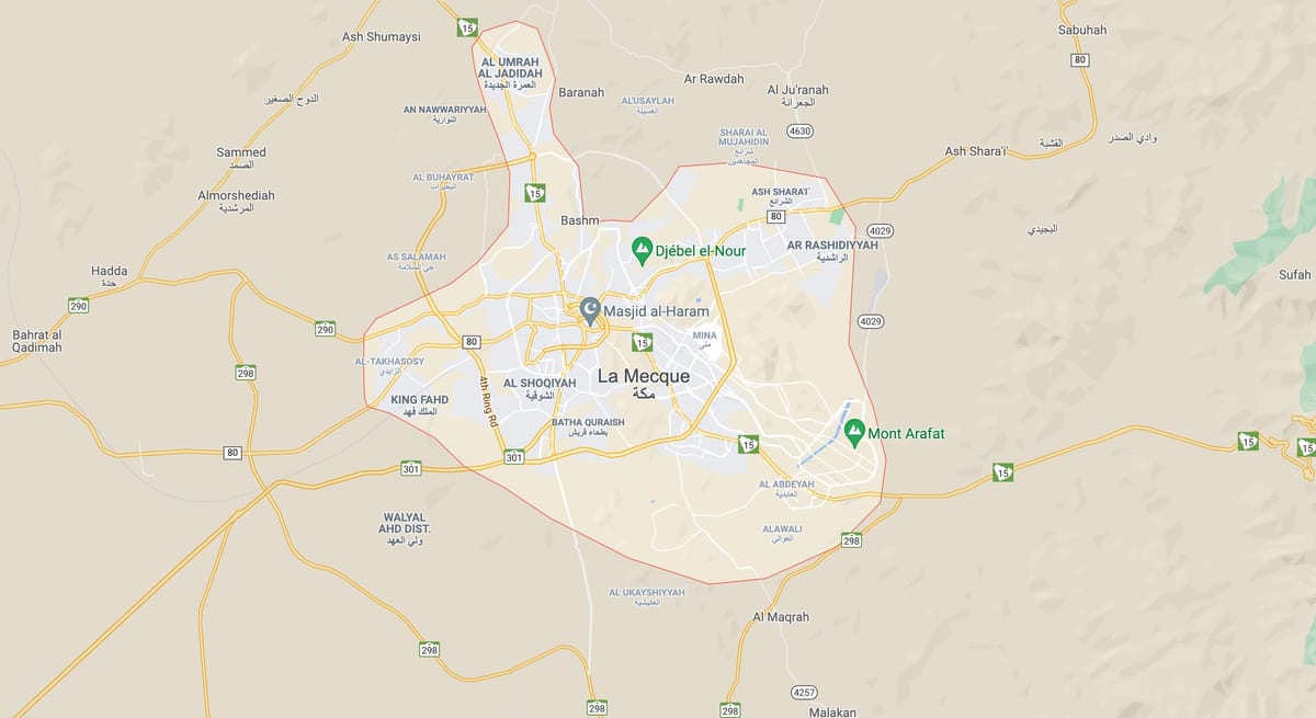 Mappa stradale della Mecca (Makkah)