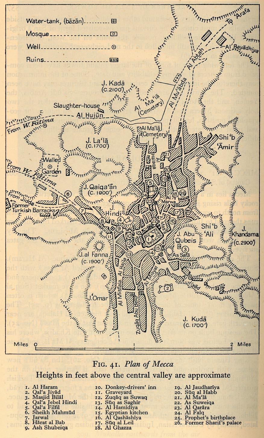 Mappa storica della Mecca (Makkah)