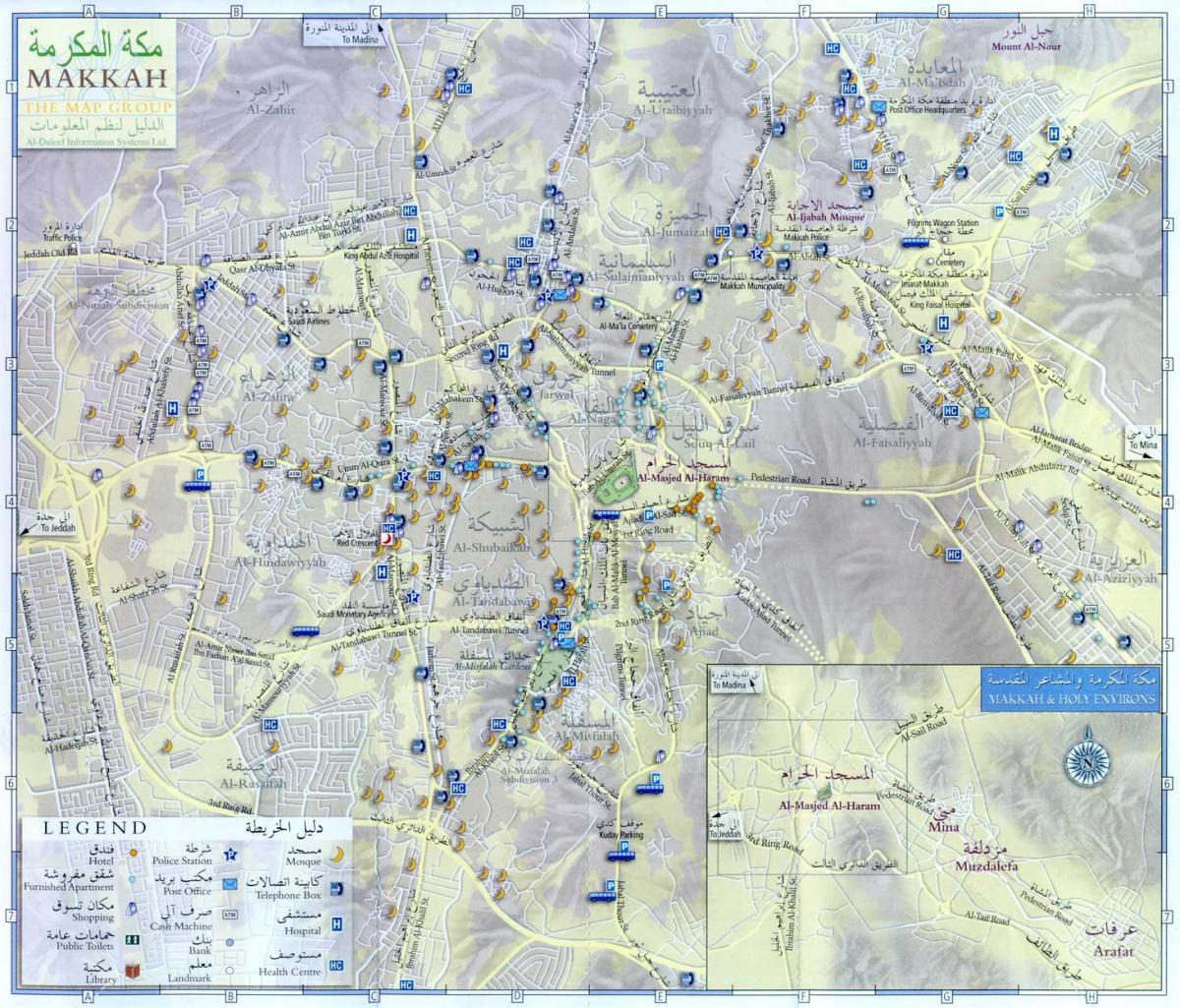 Mappa della città di Mecca (Makkah)